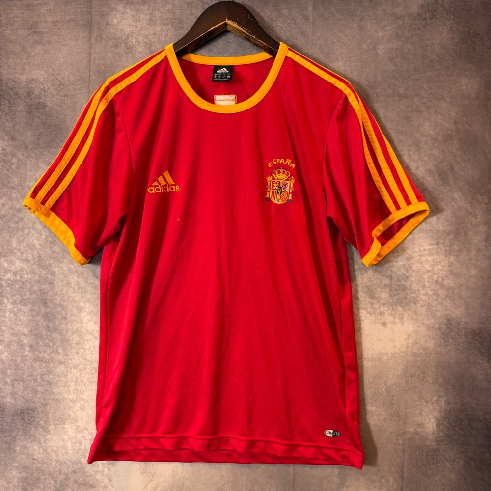 Adidas Spain National Team Soccer Jersey Red Yellow Mens Medium 939006 Climalite